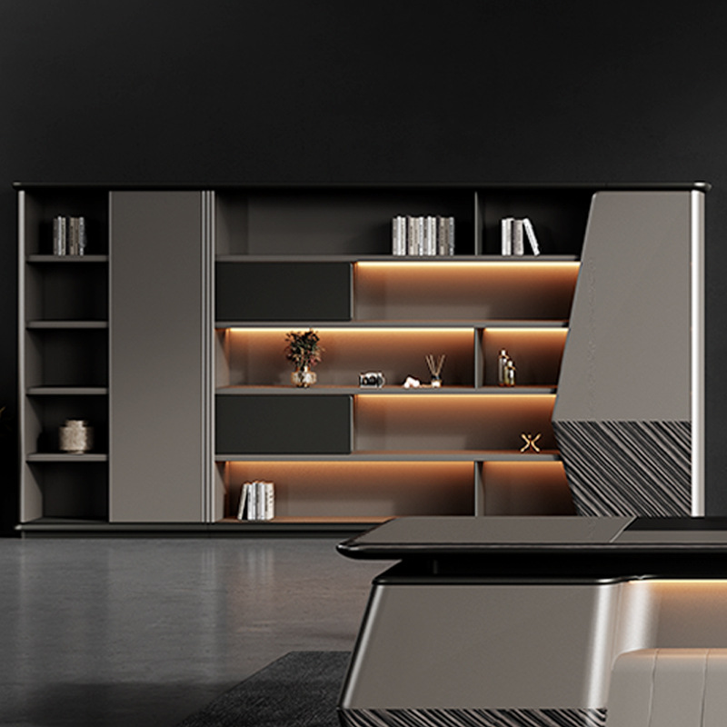 Model DBT006 Luksuspanel-style Manager Single Executive Desk, formand\\\'s stort kontorbord med stolesæt, Boss skrivebord