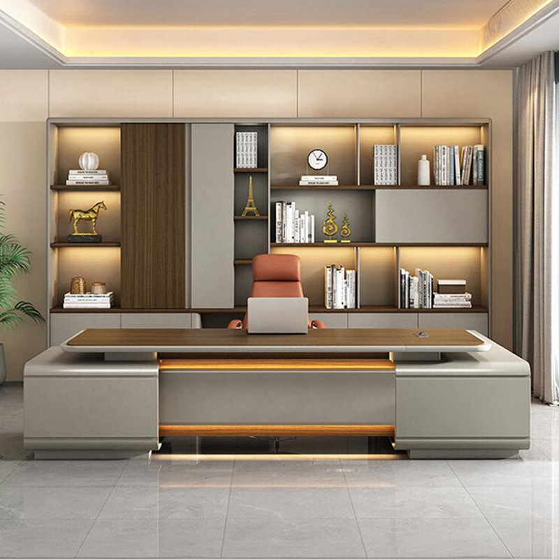 Model DBT008 Executive Desk, formand/Chairman Office Desk, Premium Large Manager Desk med kontorstolesæt til Manager\\\'s kontor