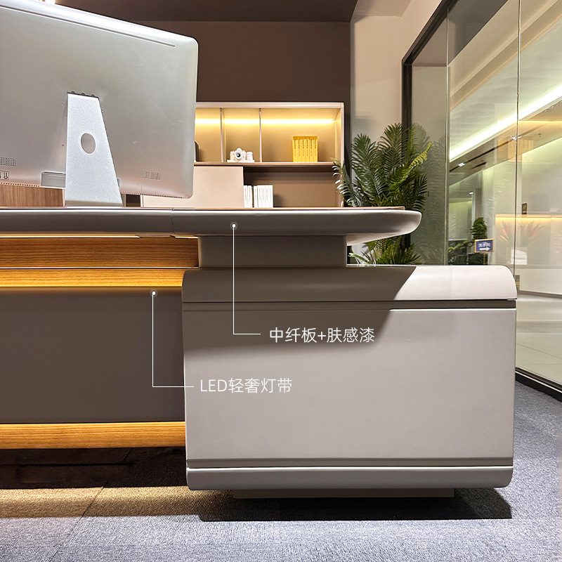 Model DBT008 Executive Desk, formand/Chairman Office Desk, Premium Large Manager Desk med kontorstolesæt til Manager\\\'s kontor